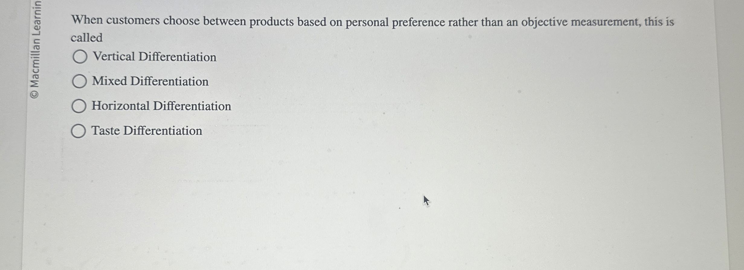 When customers choose between products based on