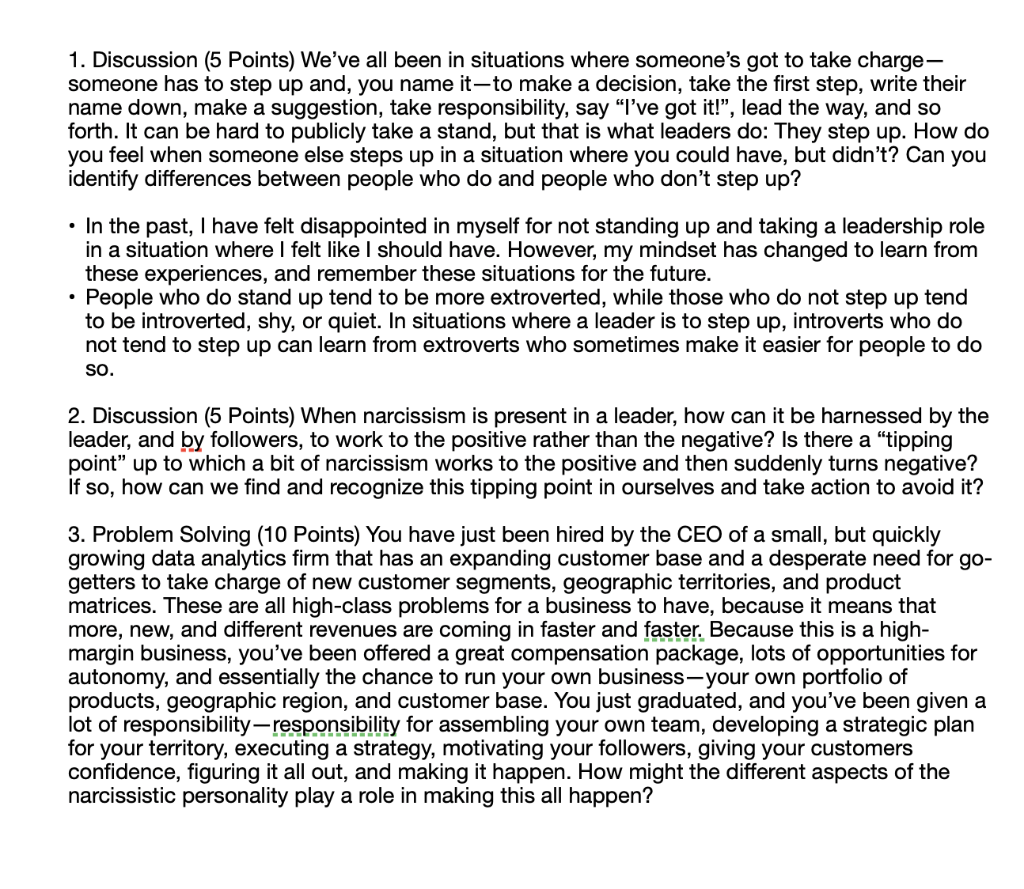 Please answer parts 2 & 3. Part 1 is complete.