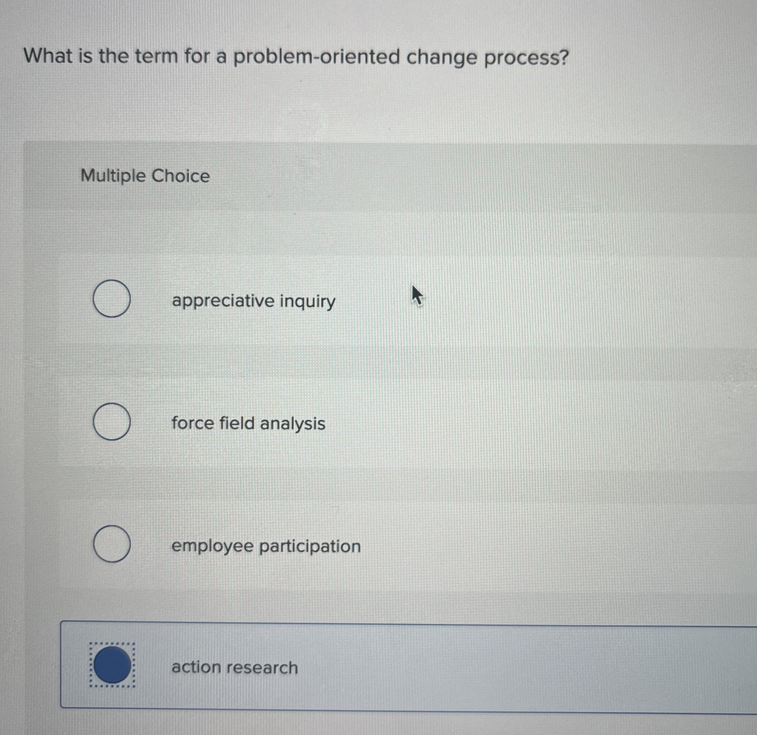 What is the term for a problem - oriented change