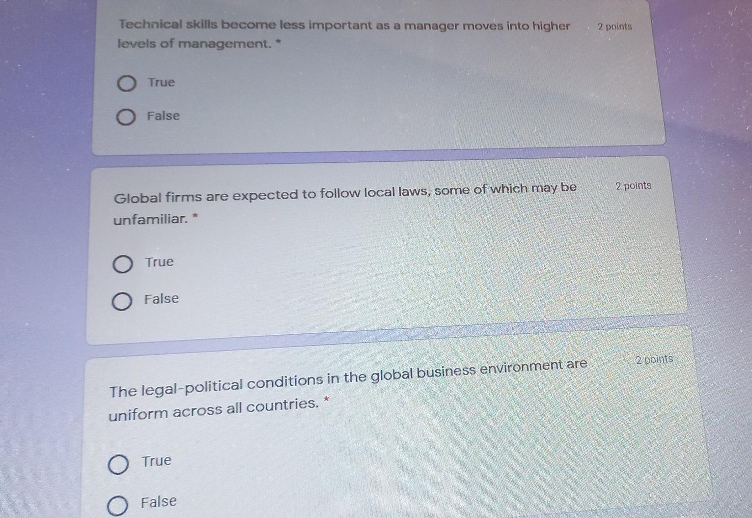 2 points Technical skills become less important