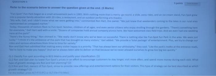 QUESTIONS Spoints Refer to the sonnaio below to