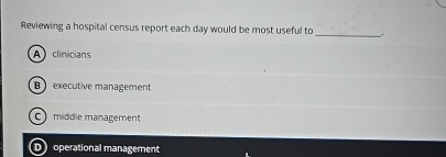 Reviewing a hospital census report each day would