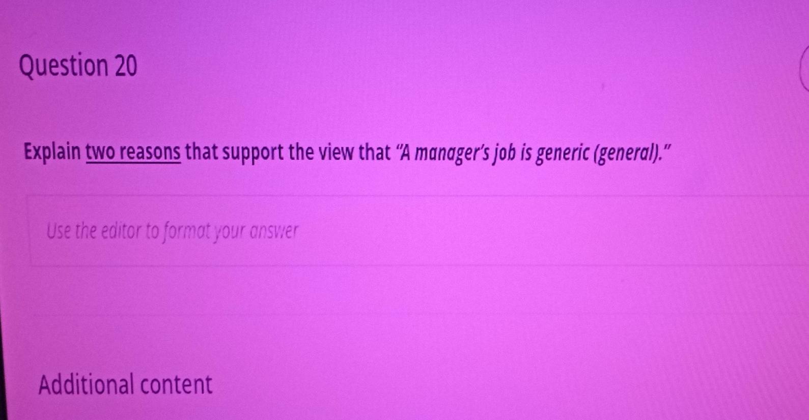 q20 Question 20 Explain two reasons that support