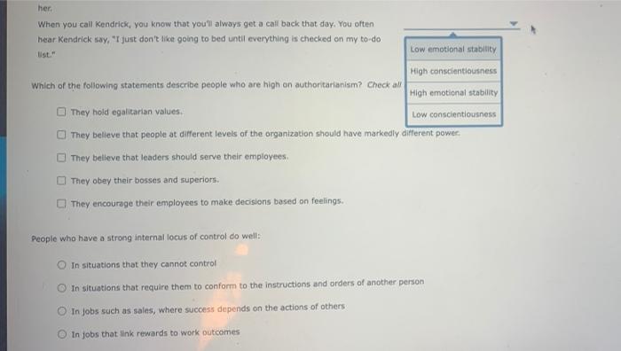 please answer them all Match each person with his