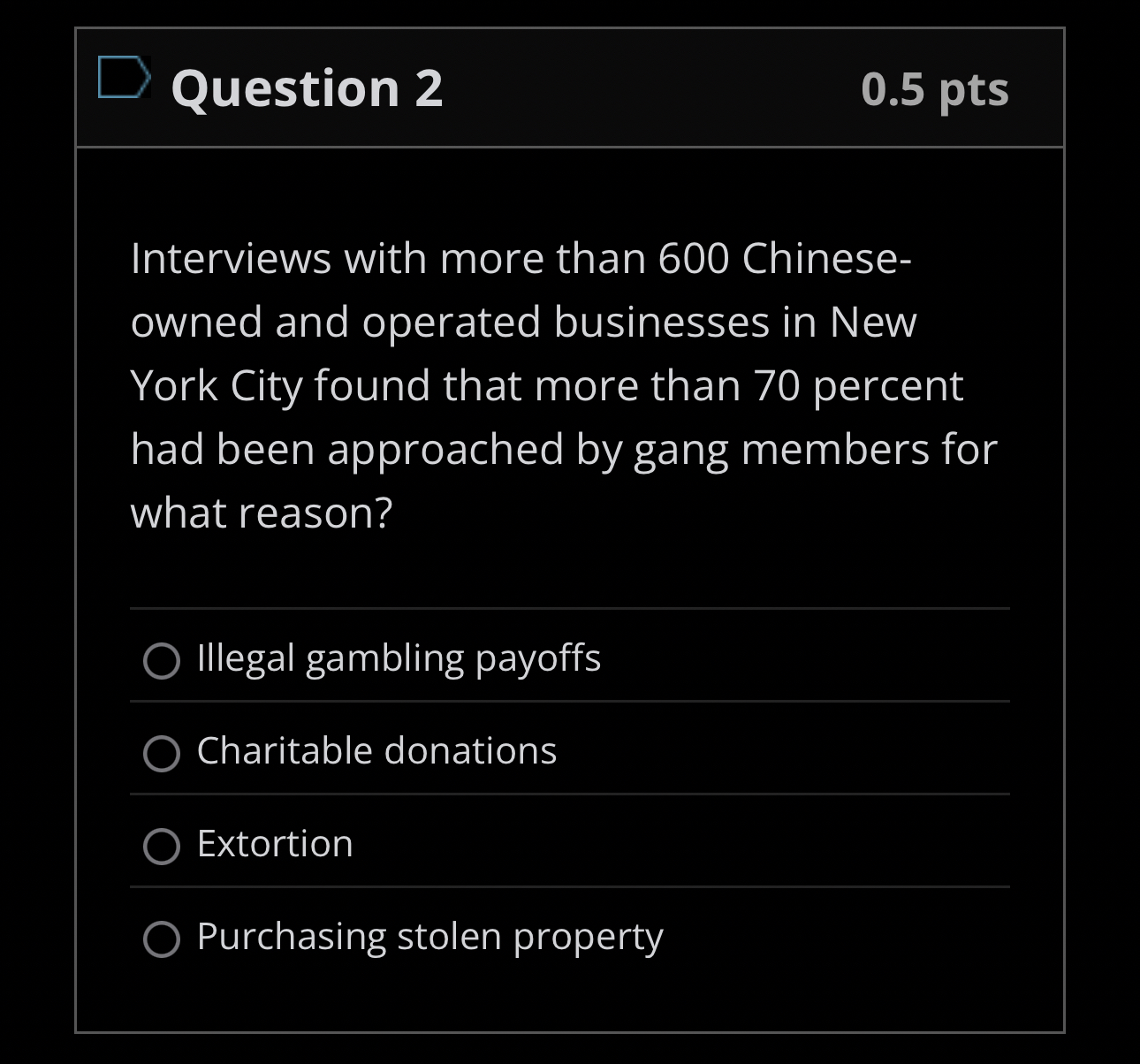 Question 2 0 . 5 pts Interviews with more than 6