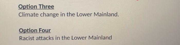 problem solving report on any topic Option Three