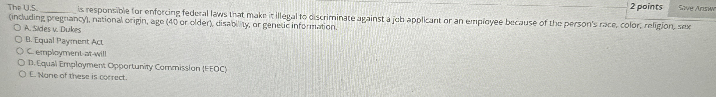 The U . S q , is responsible for enforcing