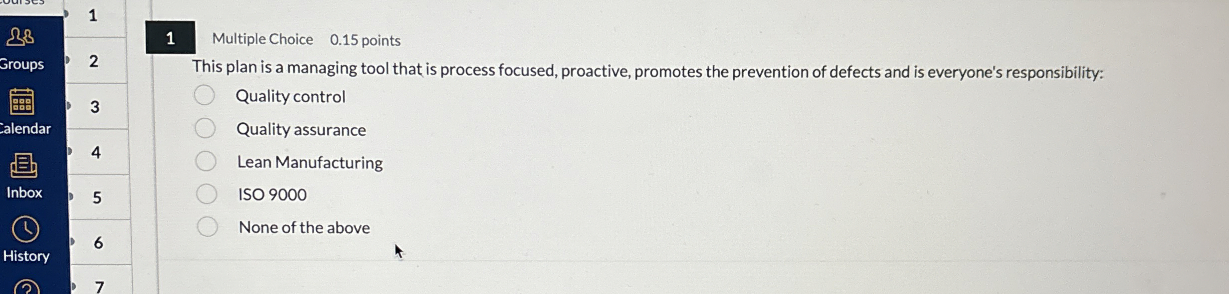 1 Multiple Choice 0 . 1 5 points This plan is a