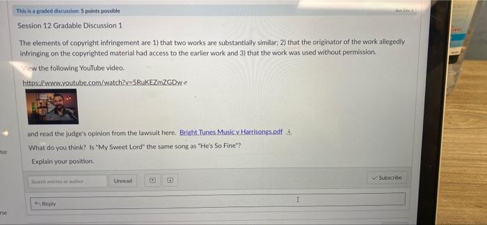 This is a traded discussion: 5 points possible