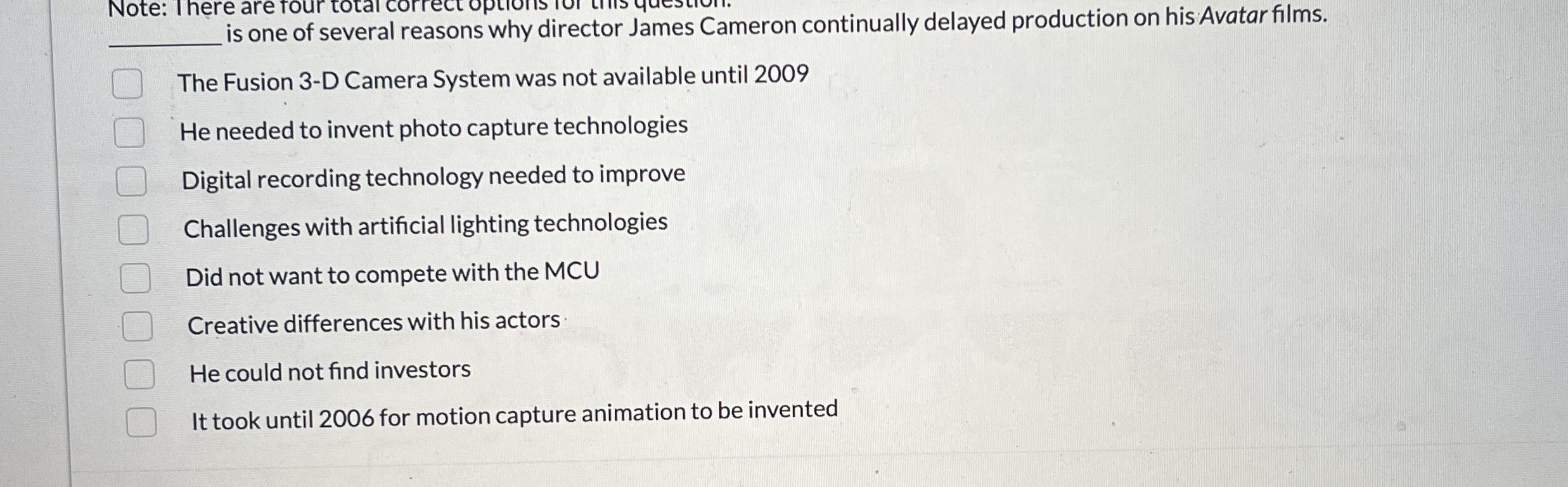 Note: Ther of several reasons why director James