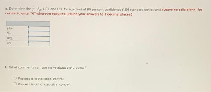 Problem 10-23 (Algo) Ten samples of 15 parts each