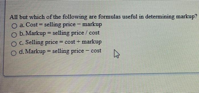 = All but which of the following are formulas