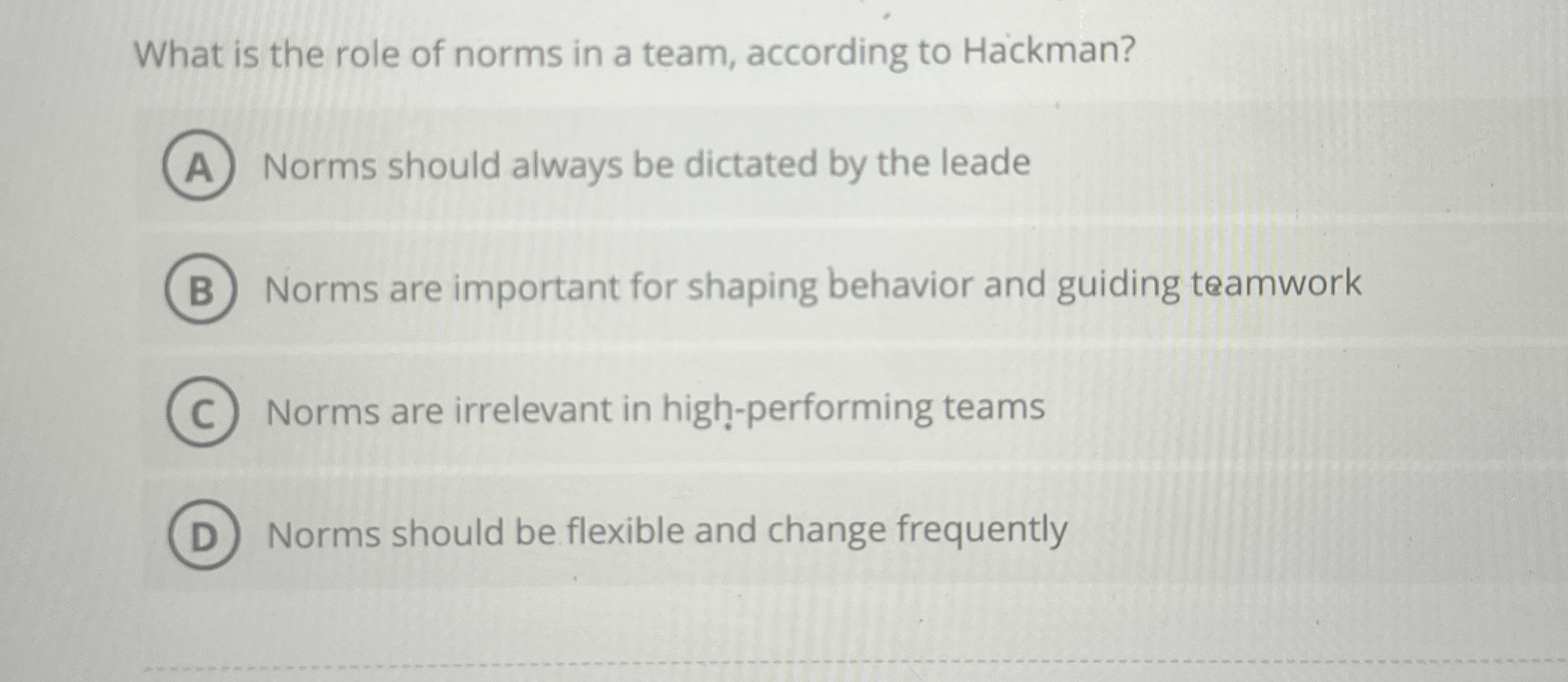 What is the role of norms in a team, according to