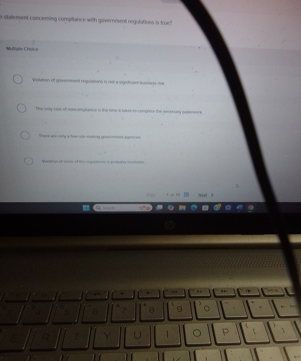 istatement concerning compliance with government