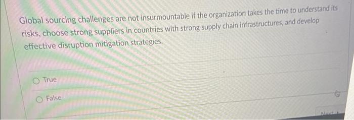 Global sourcing challenges are not insurmountable