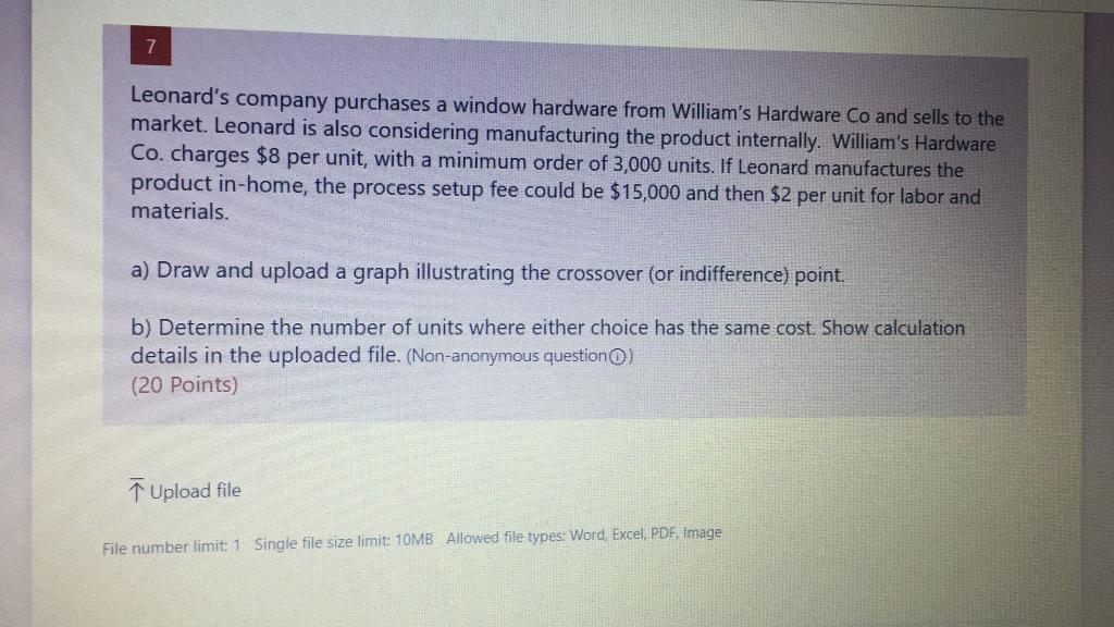 7 Leonard's company purchases a window hardware