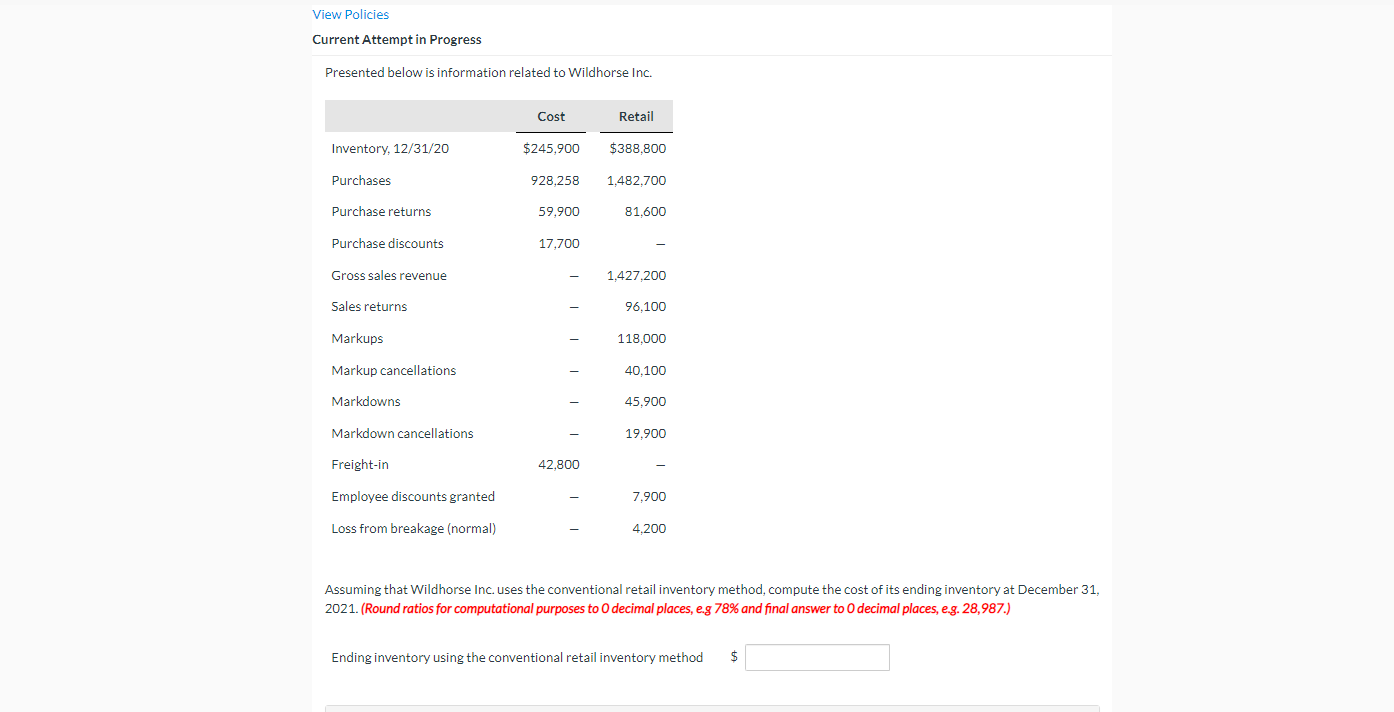 View Policies Current Attempt in Progress