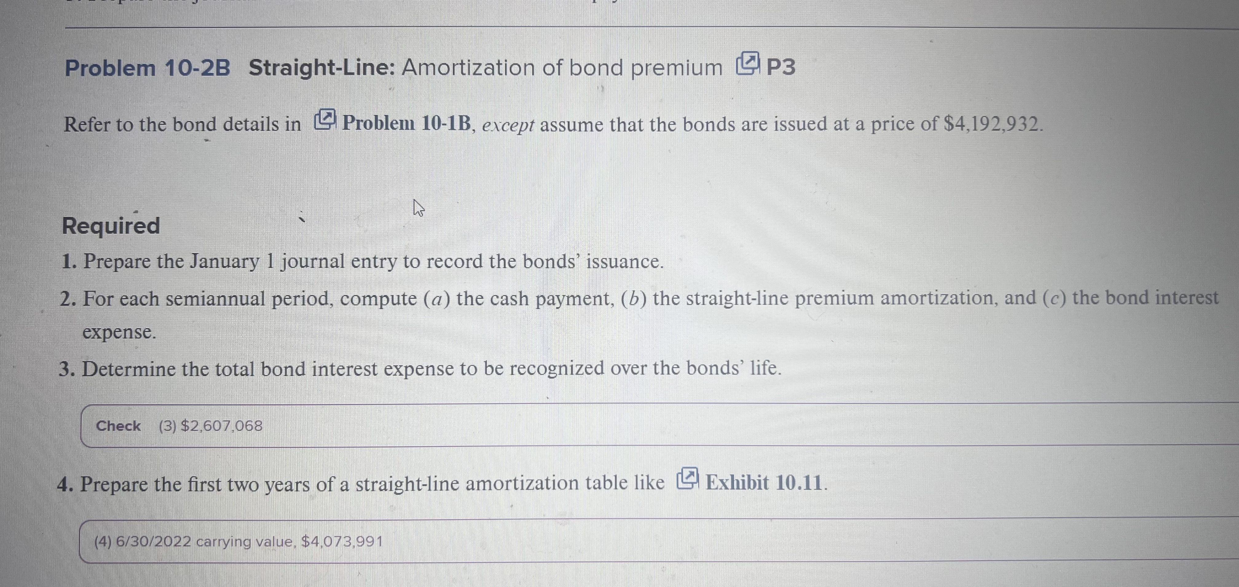 Problem 1 0 - 1 B Straight - Line: Amortization