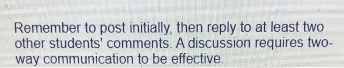 Remember to post initially, then reply to at