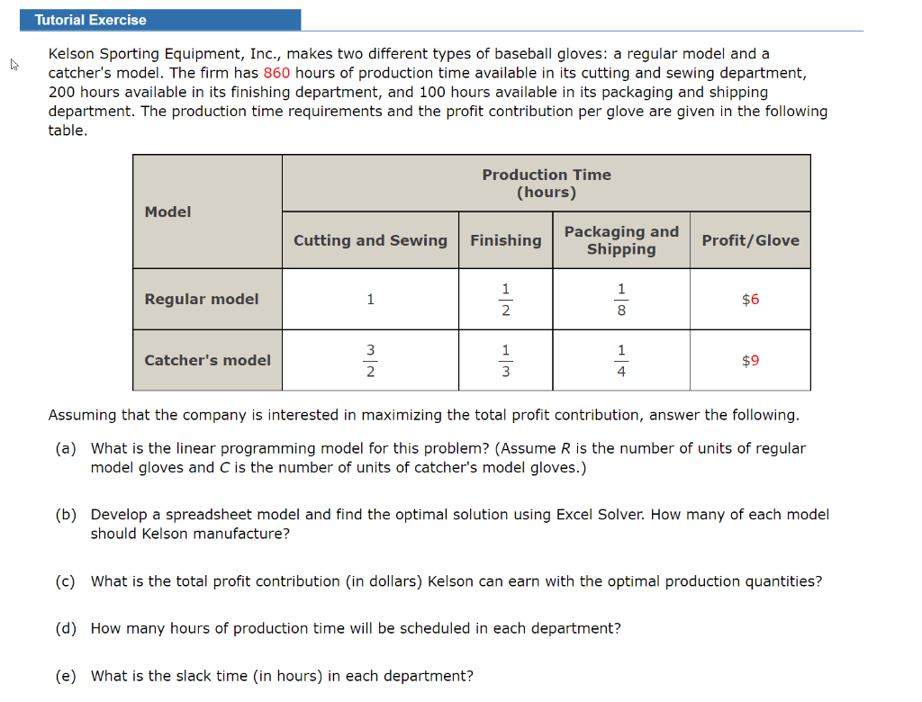 Tutorial Exercise Kelson Sporting Equipment,