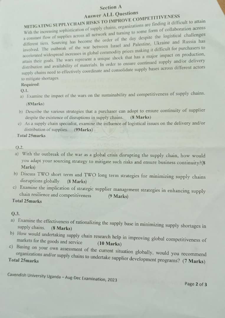 MITIGATING SUPPLYCHAIN RISKS TO IMPROVE