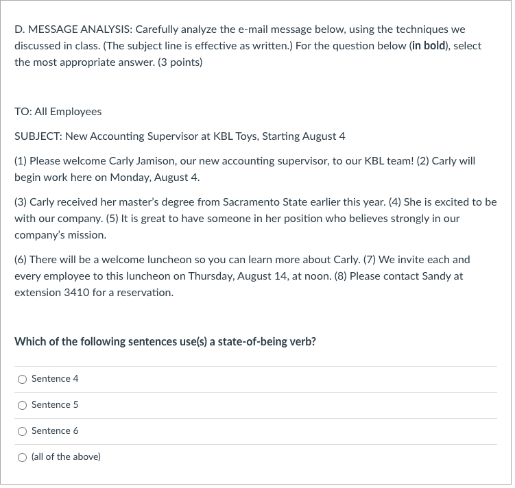 D. MESSAGE ANALYSIS: Carefully analyze the e-mail