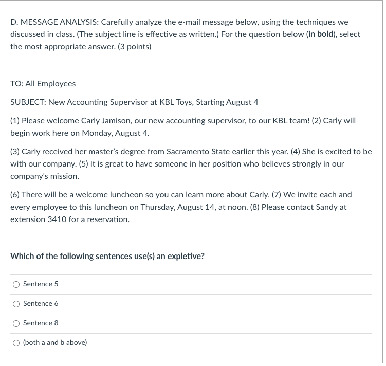 D. MESSAGE ANALYSIS: Carefully analyze the e-mail