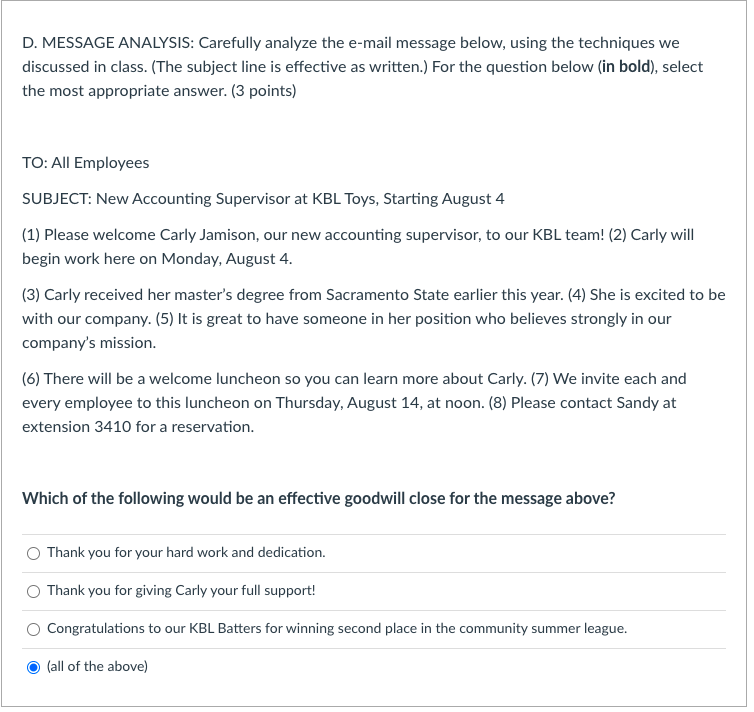 D. MESSAGE ANALYSIS: Carefully analyze the e-mail