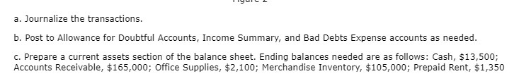 a. Journalize the transactions. b. Post to