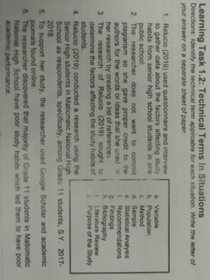 Learning Task 1.2: Technical Terms in Situations
