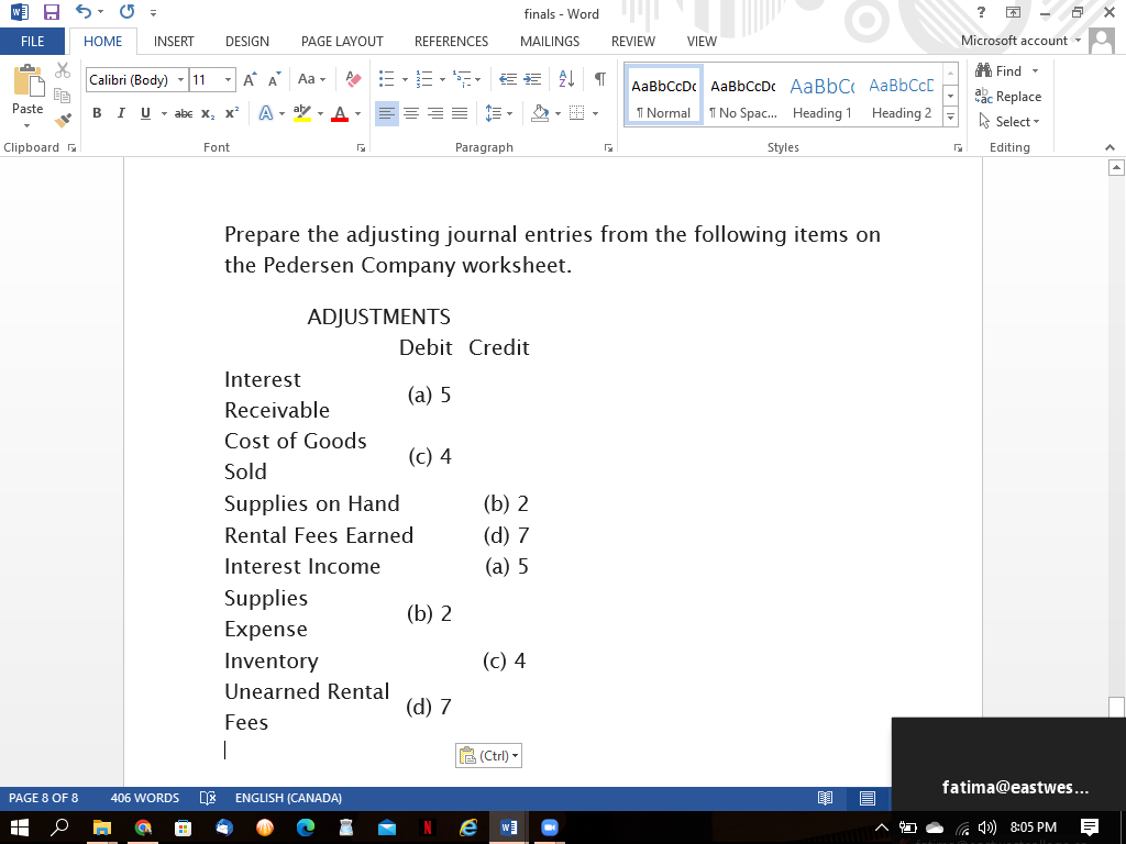finals - Word ? FILE HOME INSERT DESIGN PAGE