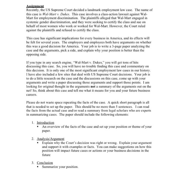 FOR BUSINESS LAW Assignment Recently, the US