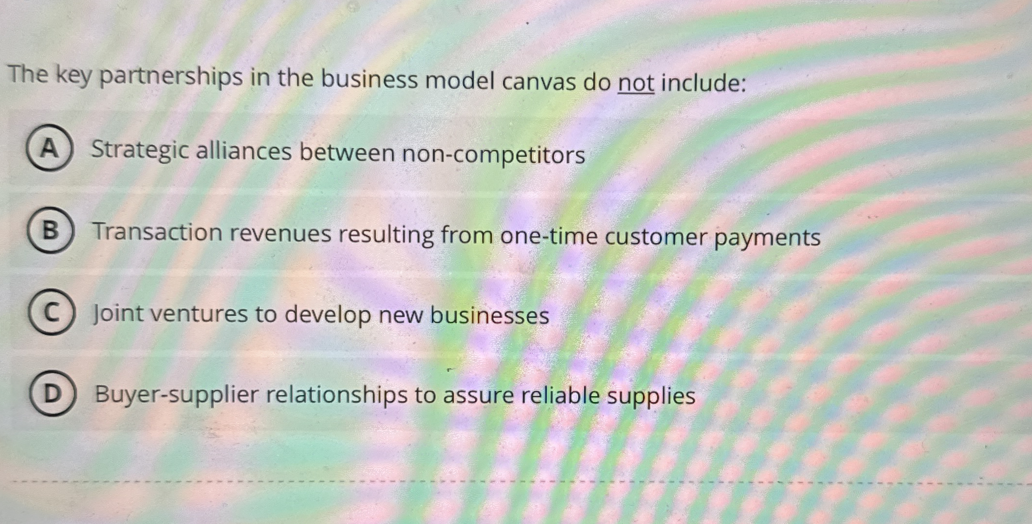 The key partnerships in the business model canvas