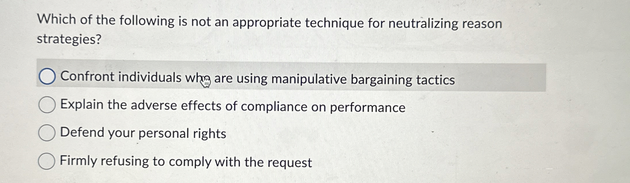 Which of the following is not an appropriate