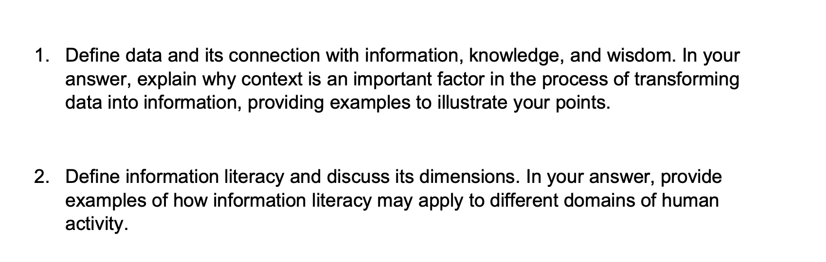 helllp please. 1. Define data and its connection