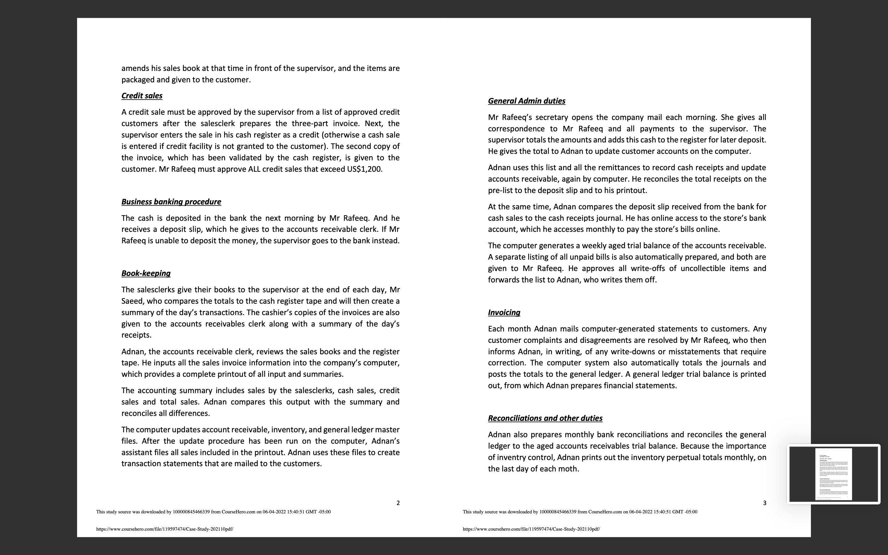 ACC 3113 Au ' 'ng case Analysis - Case