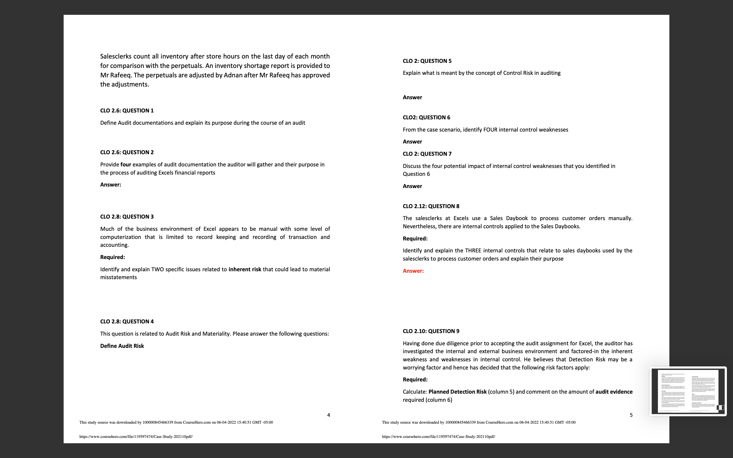 ACC 3113 Au ' 'ng case Analysis - Case