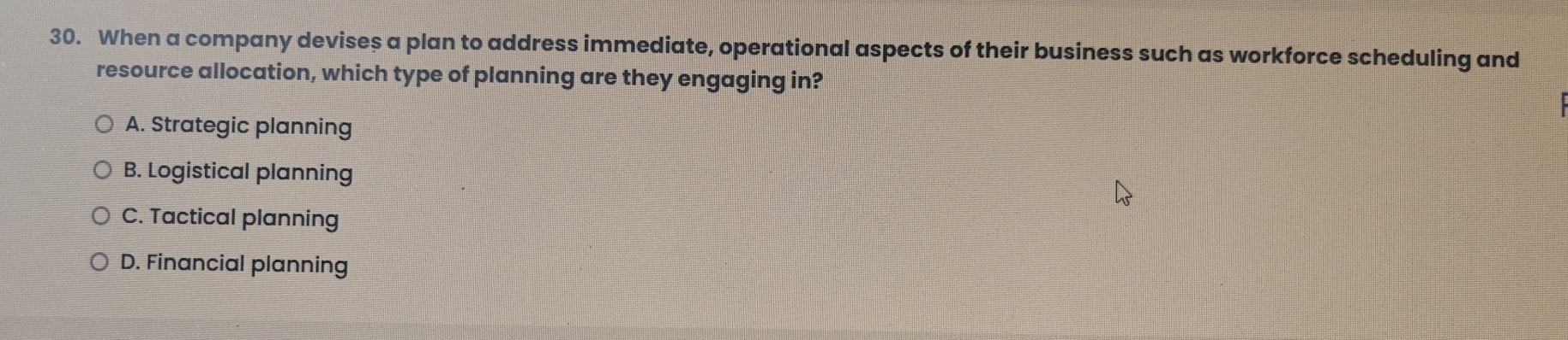 When a company devises a plan to address