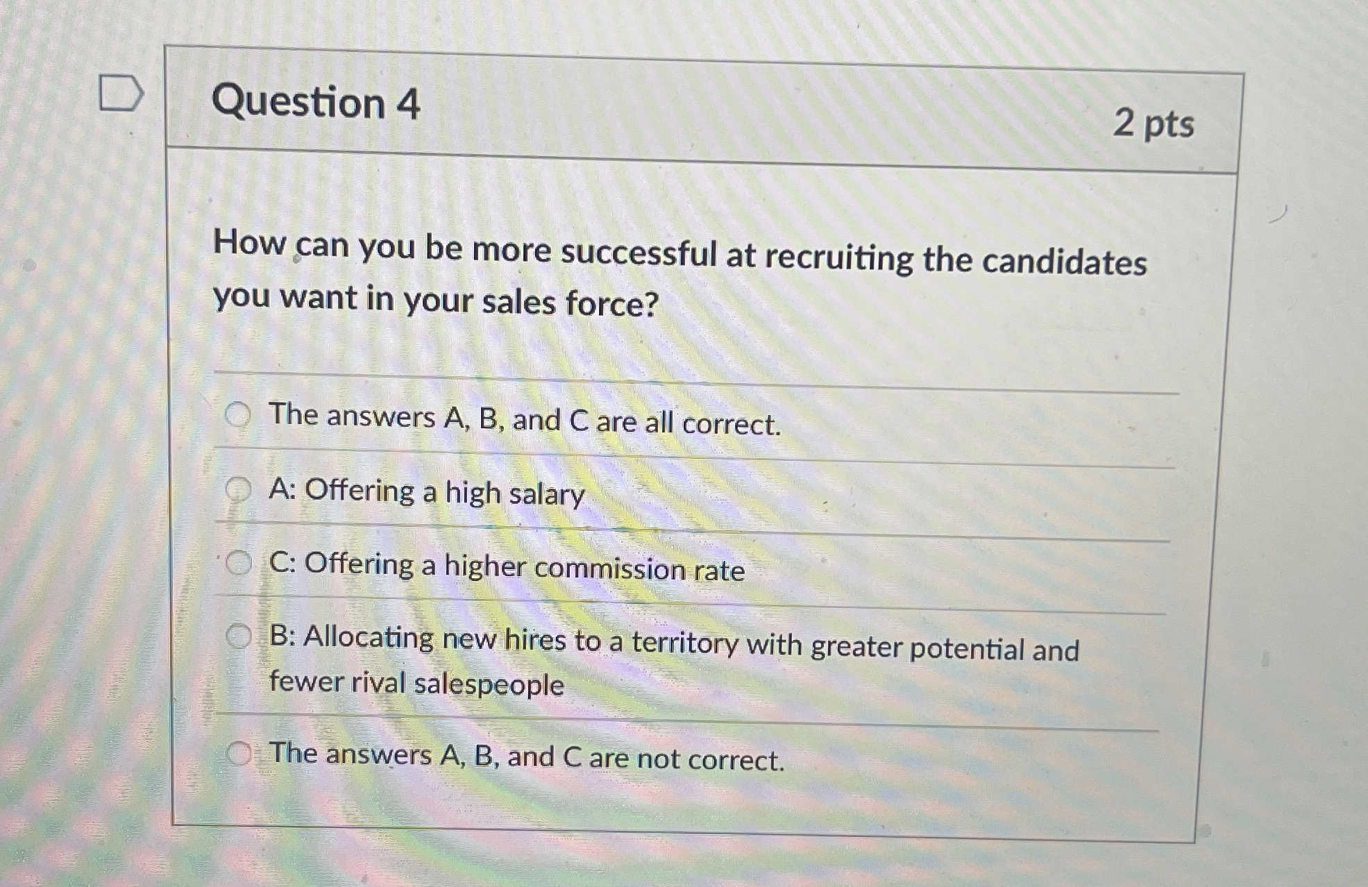 Question 4 2 pts How can you be more successful