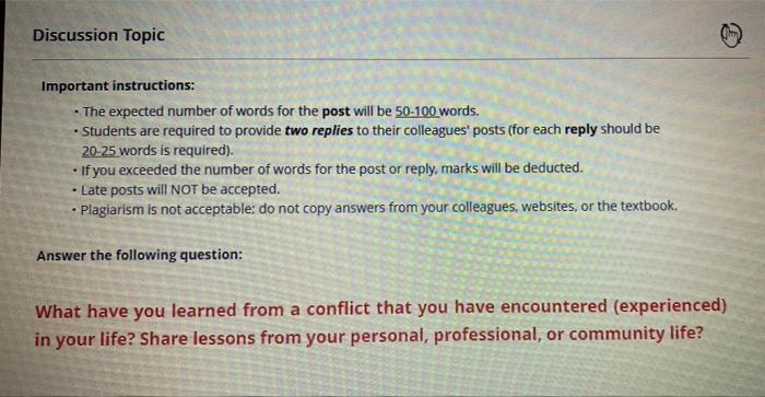 solve it please. Discussion Topic Important