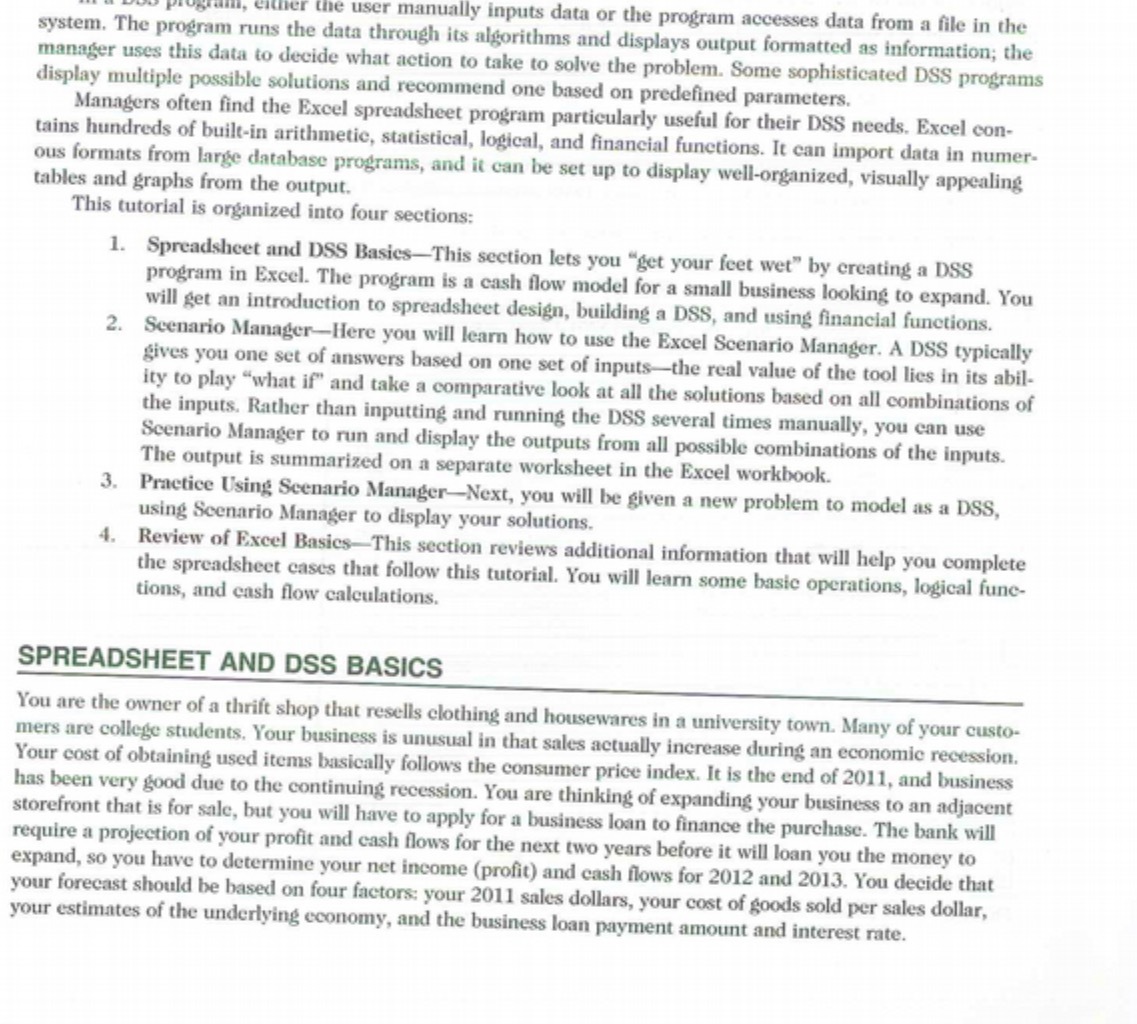 the user manually inputs data or the program