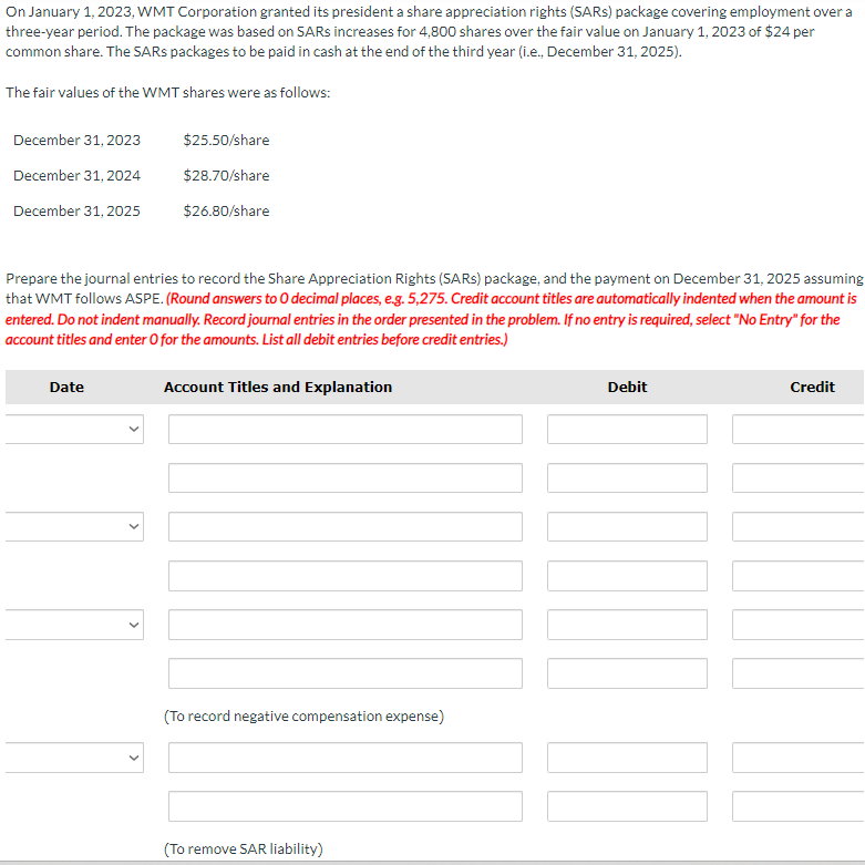 On January 1 , 2 0 2 3 , WMT Corporation granted