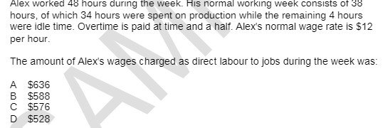 Alex worked 48 hours during the week. His normal