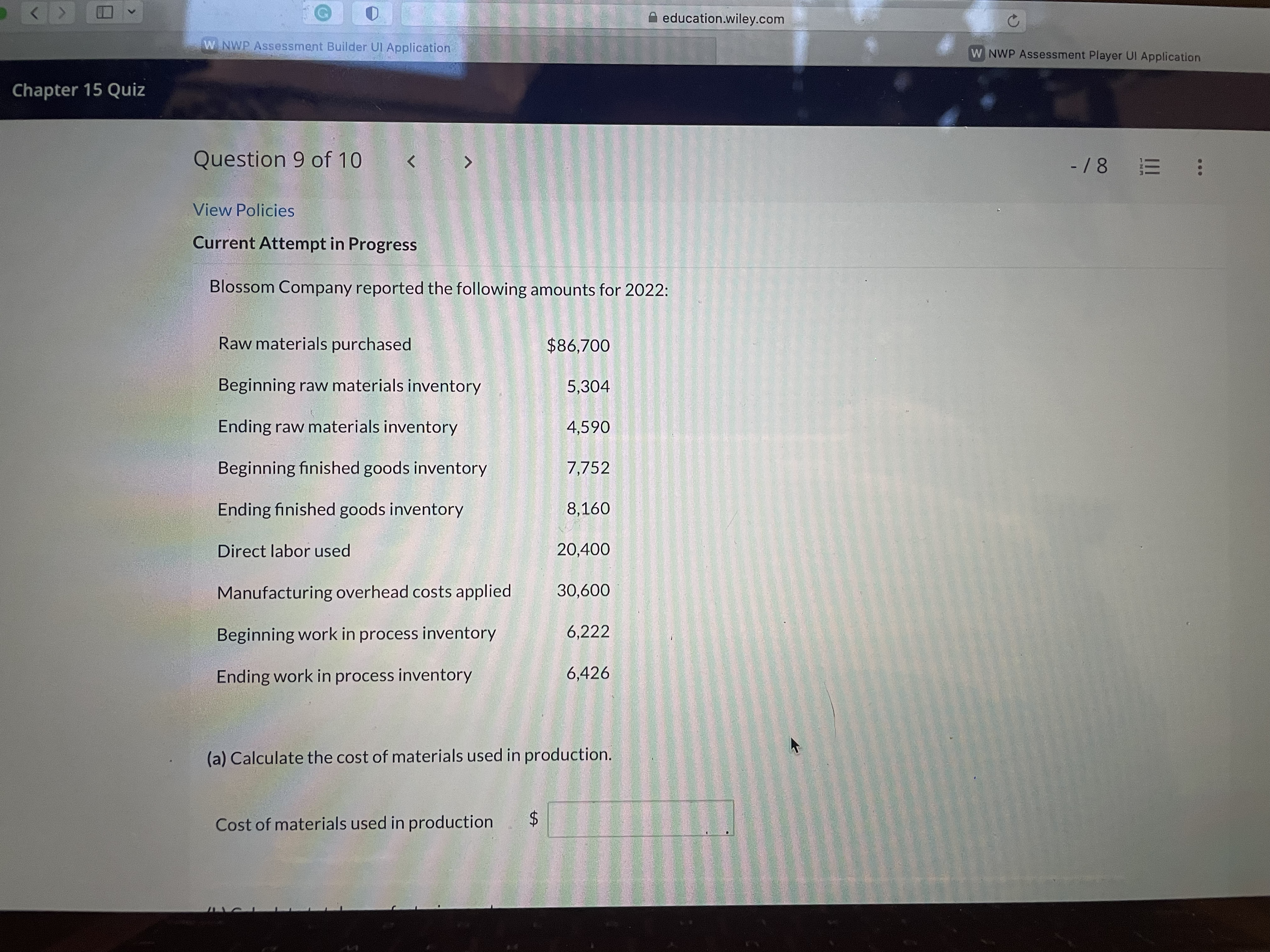 W NWP Assessment Builder UI Application W NWP