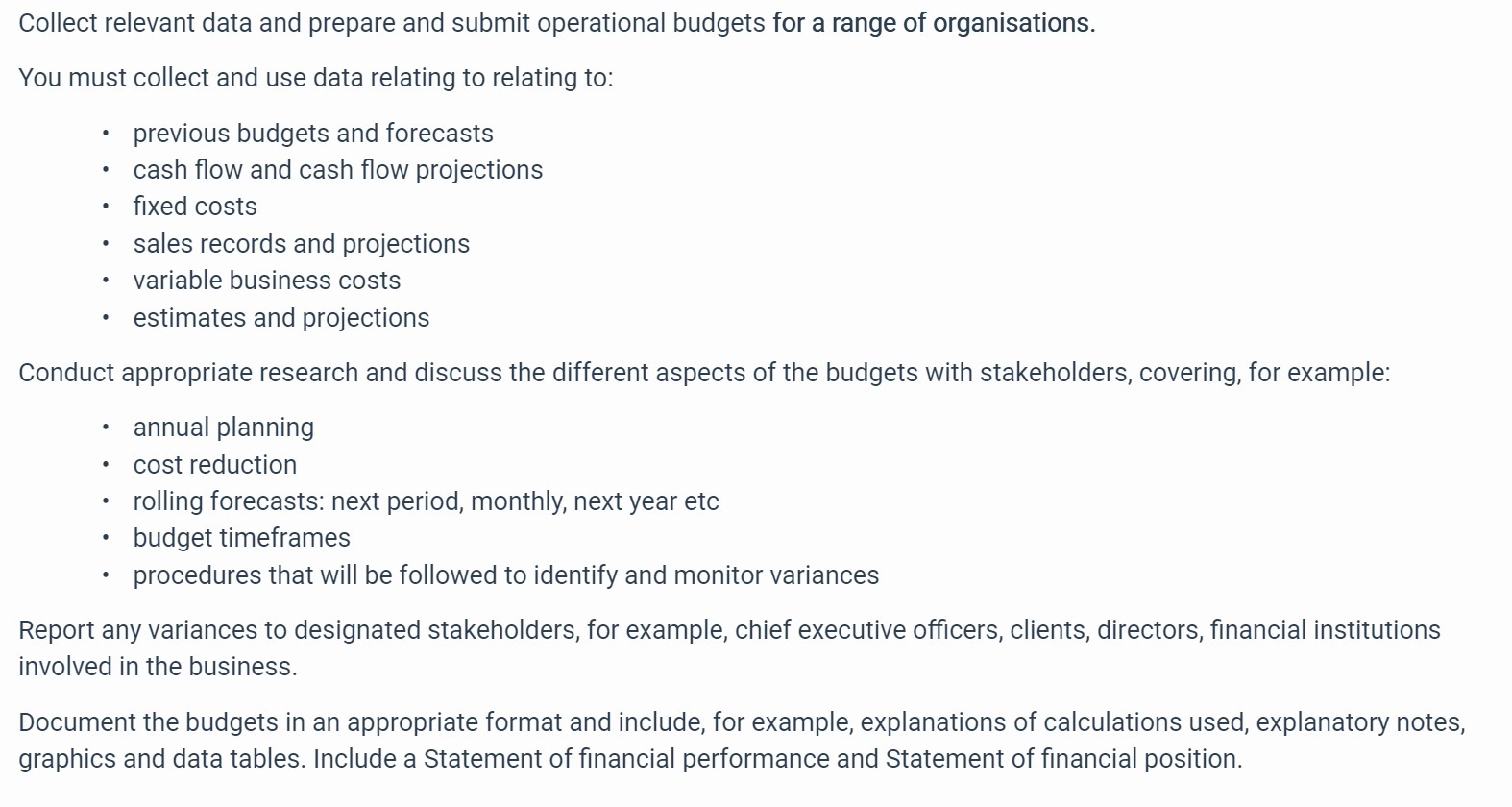 Collect relevant data and prepare and submit