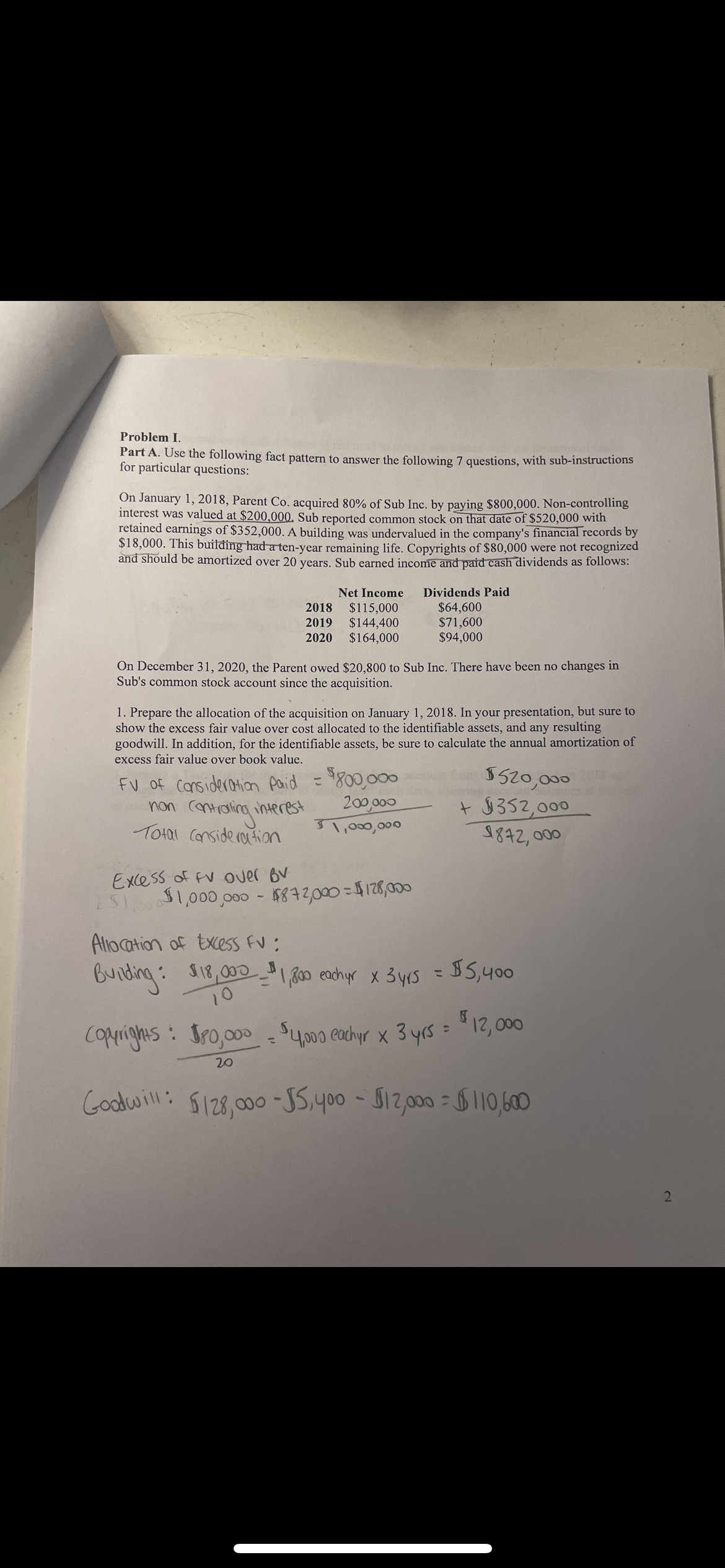 Problem I. Part A. Use the following fact pattern