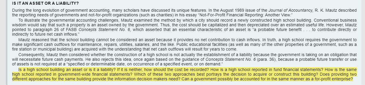 IS IT AN ASSET OR A LIABILITY? During the long