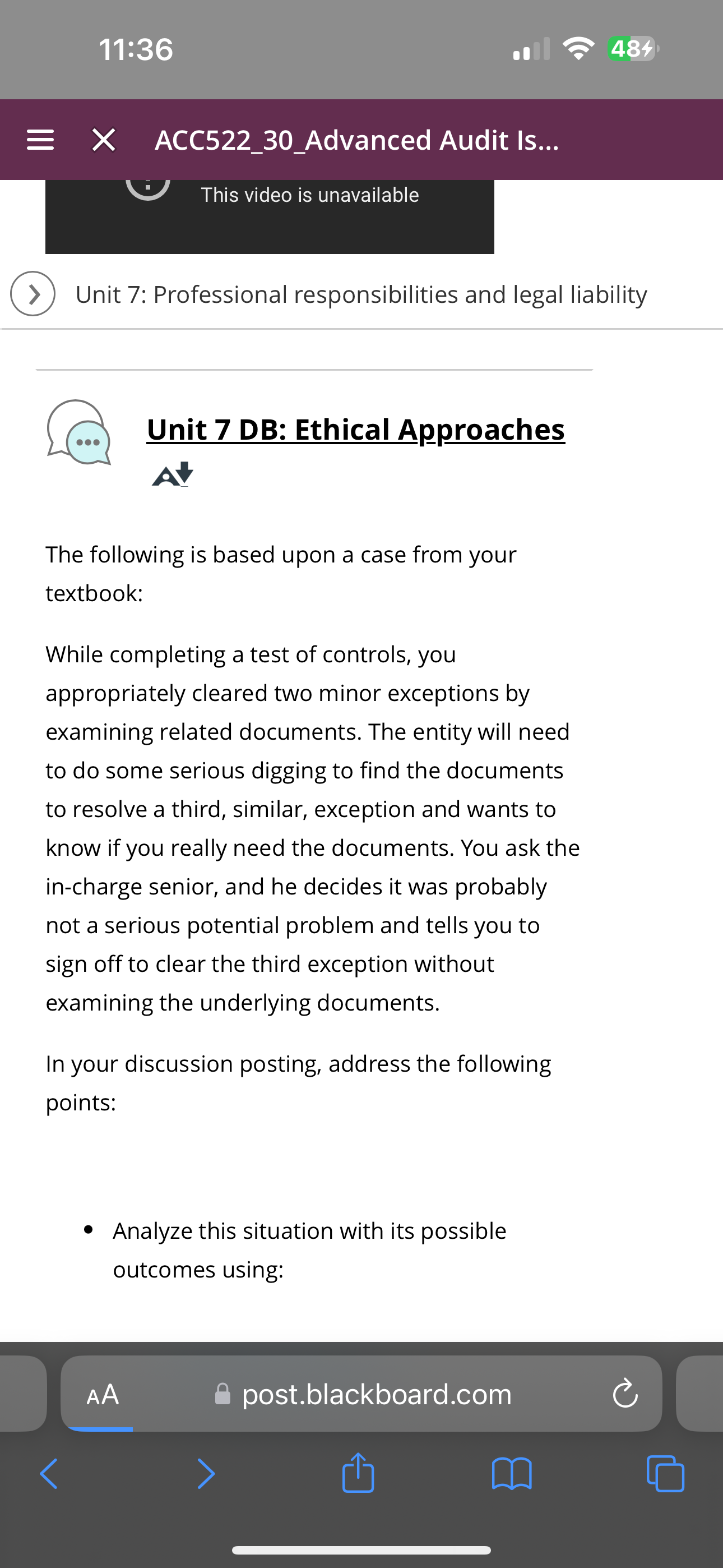 RT3 = X ACC522 30 Advanced Audit Is... \\_/ This