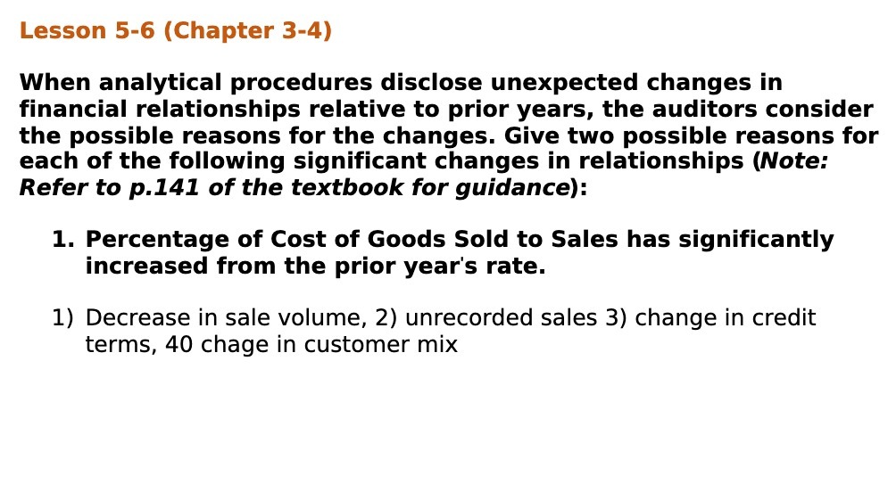 Lesson 5-6 (Chapter 3-4) When analytical