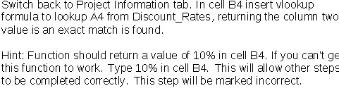 Switch back to Project Information tab. In cell